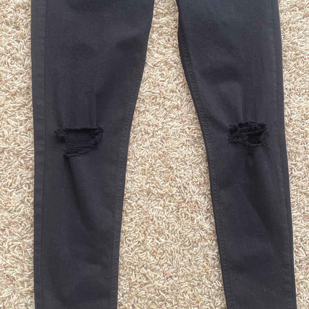Topshop Jamie Black Denim Ripped Jeans 30”W - Picture 2 of 7